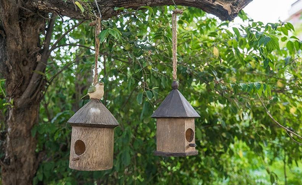 Resin Bird Nest for Garden Ornament, Bird House in the Garden, Lovely Birds House, Outdoor Decoration Ideas, Garden Ideas-HomePaintingDecor
