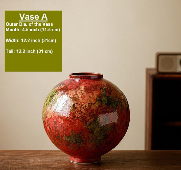 Handmade Water Holding Flower Vases, Large Pottery Flower Vases, Modern Bouquet Flower Vases, Centerpiece on Dining Table, Flower Vase on Table-HomePaintingDecor