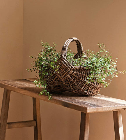 Large Picnic Food Basket with Handle, Natural Hand-woven Wicker Storage Basket, Natural Fruit Baskets, Kitchen Storage Baskets, Willow Weaving Baskets with Handle-HomePaintingDecor