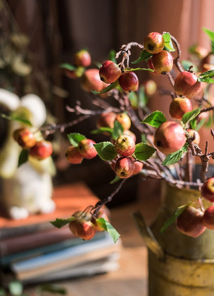 Green Apple Branch, Fruit Branch, Table Centerpiece, Beautiful Modern Flower Arrangement Ideas for Home Decoration, Simple Artificial Floral for Dining Room-HomePaintingDecor