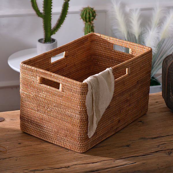 Extra Large Rattan Storage Baskets, Oversized Laundry Storage Baskets, Round Storage Baskets, Storage Baskets for Clothes, Storage Baskets for Bathroom-HomePaintingDecor