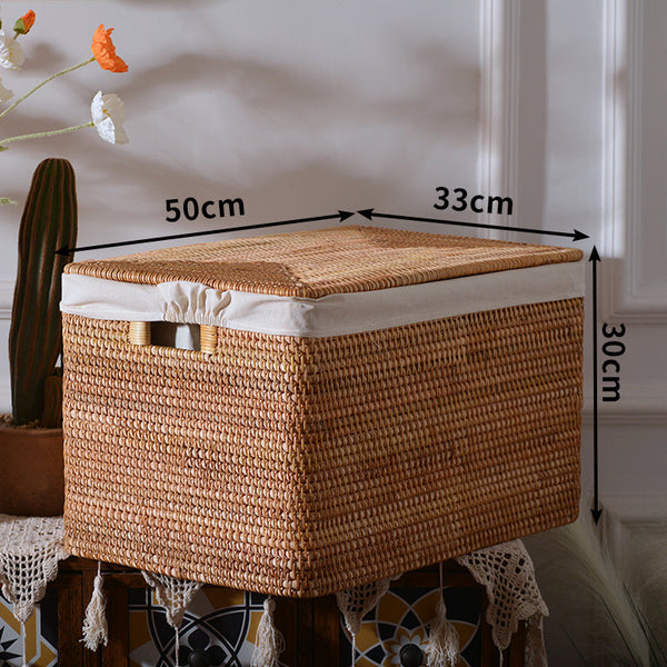 Extra Large Rattan Storage Baskets, Oversized Laundry Storage Baskets, Round Storage Baskets, Storage Baskets for Clothes, Storage Baskets for Bathroom-HomePaintingDecor