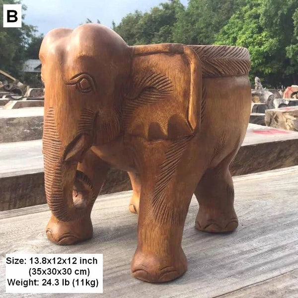 Elephant Sofa Stool, Dining Table Stool, Handmade Solid Wood low Stool, Elephant Wooden Stool, Creative Shoe-changing Stool-HomePaintingDecor