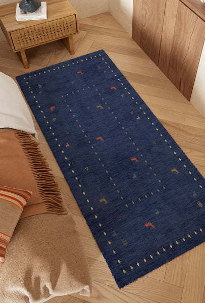 Modern Runner Rugs Next to Bed, Contemporary Runner Rugs for Living Room, Blue Runner Rugs for Hallway, Bathroom Runner Rugs, Kitchen Runner Rugs-HomePaintingDecor