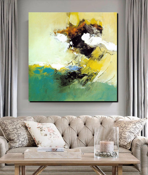 Acrylic Painting for Bedroom, Modern Canvas Painting, Contemporary Artwork, Green Abstract Acrylic Paintings, Hand Painted Canvas Art-HomePaintingDecor