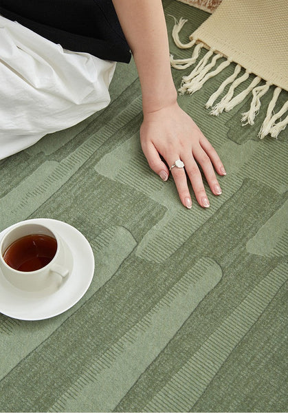 Modern Rug Ideas for Living Room, Green Modern Rugs under Sofa, Abstract Contemporary Rugs for Bedroom, Dining Room Floor Rugs-HomePaintingDecor