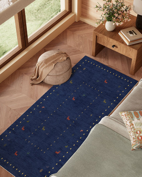 Modern Runner Rugs Next to Bed, Contemporary Runner Rugs for Living Room, Blue Runner Rugs for Hallway, Bathroom Runner Rugs, Kitchen Runner Rugs-HomePaintingDecor