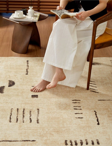 Modern Rugs under Dining Room Table, Contemporary Abstract Rugs Next to Bed, Geometric Modern Carpets for Office, Large Modern Rugs for Living Room-HomePaintingDecor