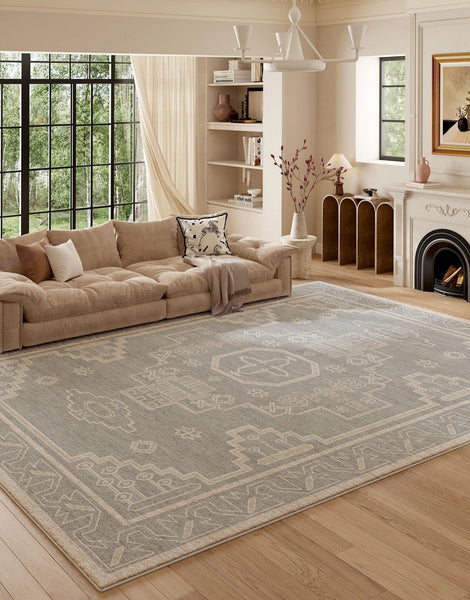 Contemporary Abstract Rugs Next to Bed, Geometric Modern Carpets for Office, Vintage Soft Turkish Rug for Living Room, Large Modern Rugs under Dining Room Table-HomePaintingDecor
