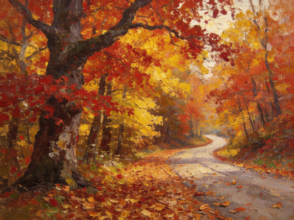 Tranquil Autumn Forest Scene, Small Oil Paintings, Original Wall Art Paintings, Hand Painted Canvas Art, Landscape Canvas Paintings for Dining Room-HomePaintingDecor