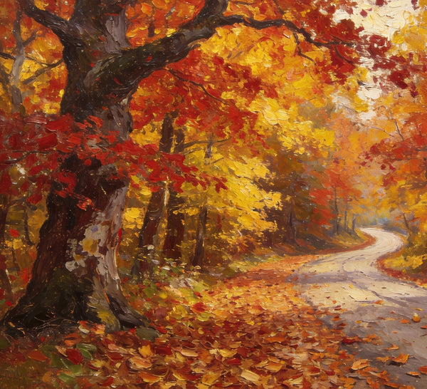 Tranquil Autumn Forest Scene, Small Oil Paintings, Original Wall Art Paintings, Hand Painted Canvas Art, Landscape Canvas Paintings for Dining Room-HomePaintingDecor