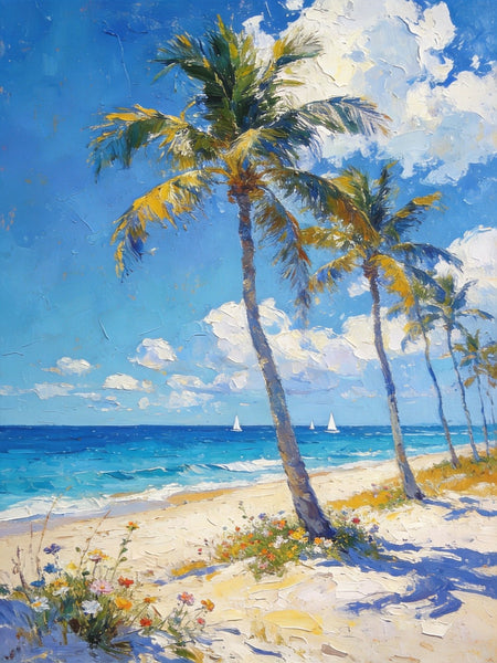 Landscape Canvas Paintings, Beachside Beauty, Seashore Painting, Beach Oil Paintings, Original Landscape Paintings, Hand Painted Canvas Art, On Canvas Small Paintings-HomePaintingDecor
