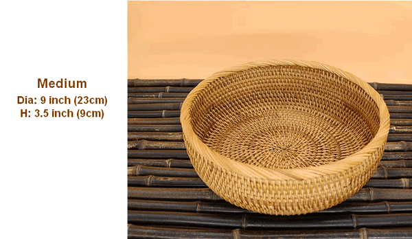 Round Stoarge Basket, Storage Basket for Food, Small Storage Baskets, Woven Storage Baskets, Rattan Storage Baskets, Kitchen Storage Baskets-HomePaintingDecor