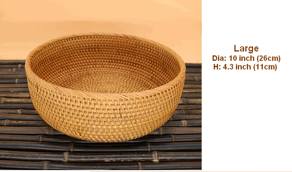 Round Stoarge Basket, Storage Basket for Food, Small Storage Baskets, Woven Storage Baskets, Rattan Storage Baskets, Kitchen Storage Baskets-HomePaintingDecor