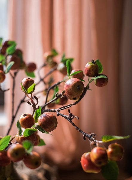 Green Apple Branch, Fruit Branch, Table Centerpiece, Beautiful Modern Flower Arrangement Ideas for Home Decoration, Simple Artificial Floral for Dining Room-HomePaintingDecor