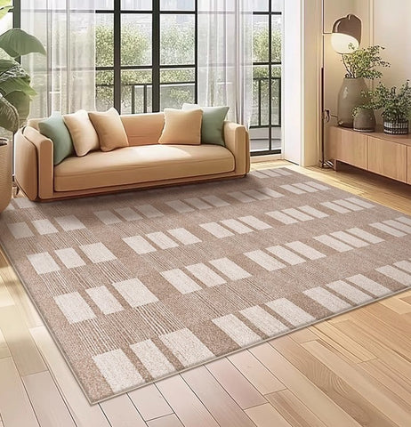 Mid Century Modern Rugs for Bedroom, Contemporary Abstract Rugs under Dining Room Table, Large Modern Rugs for Living Room-HomePaintingDecor