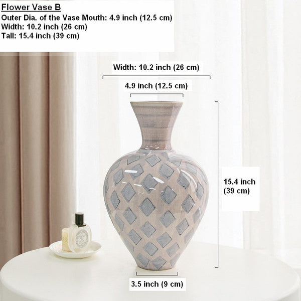 Unique Porcelain Flower Vases, Flower Vases on Table, Contemporary Vases for Modern Home Decor, Ceramic Bouquet Vases, Dining Table Centerpiece-HomePaintingDecor