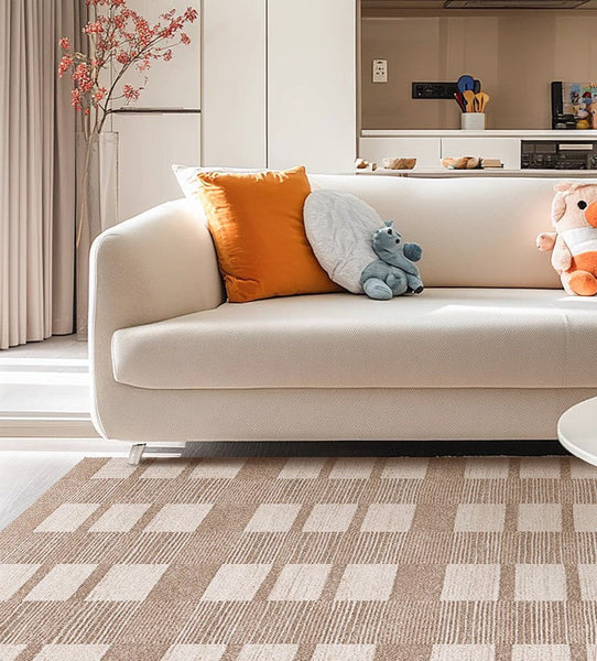 Mid Century Modern Rugs for Bedroom, Contemporary Abstract Rugs under Dining Room Table, Large Modern Rugs for Living Room-HomePaintingDecor