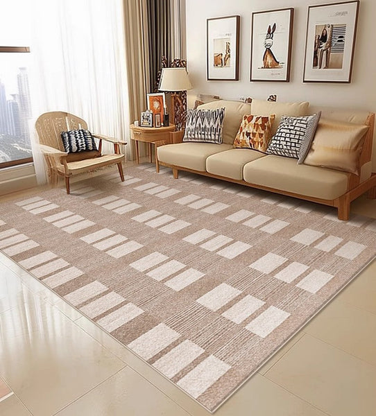 Contemporary Abstract Rugs under Dining Room Table, Mid Century Modern Rugs for Bedroom, Large Modern Rugs for Living Room-HomePaintingDecor