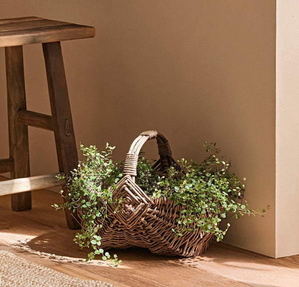 Large Picnic Food Basket with Handle, Natural Hand-woven Wicker Storage Basket, Natural Fruit Baskets, Kitchen Storage Baskets, Willow Weaving Baskets with Handle-HomePaintingDecor