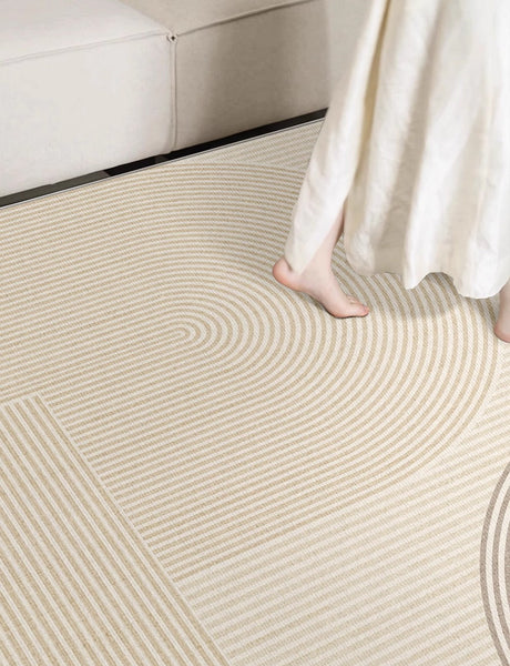Modern Rugs under Sofa, Dining Room Floor Rugs, Abstract Contemporary Rugs for Bedroom, Modern Rugs for Office, Large Cream Color Rugs in Living Room-HomePaintingDecor