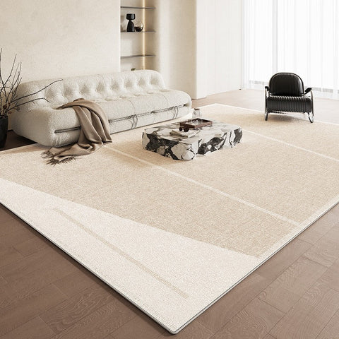 Modern Rug Ideas for Living Room, Cream Color Abstract Rugs for Living Room, Bedroom Floor Rugs, Contemporary Area Rugs for Dining Room-HomePaintingDecor