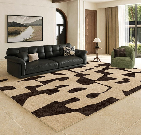 Large Modern Rugs for Living Room, Modern Rugs under Dining Room Table, Contemporary Abstract Rugs Next to Bed, Geometric Modern Carpets for Office-HomePaintingDecor