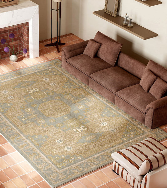 Vintage Soft Turkish Rug for Living Room, Large Modern Rugs under Dining Room Table, Contemporary Abstract Rugs Next to Bed, Geometric Modern Carpets for Office-HomePaintingDecor