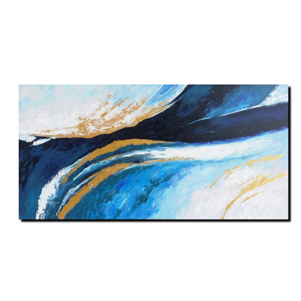 Living Room Wall Art Paintings, Blue Acrylic Abstract Painting Behind Couch, Large Painting on Canvas, Buy Paintings Online, Acrylic Painting for Sale-HomePaintingDecor