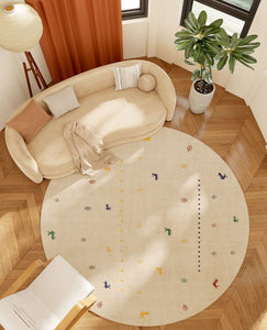 Geometric Modern Rug Ideas for Living Room, Circular Modern Rugs for Bathroom, Modern Rugs for Children's Room, Abstract Contemporary Round Rugs for Dining Room-HomePaintingDecor