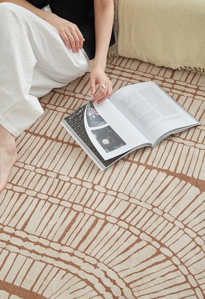 Modern Rugs under Dining Room Table, Mid Century Geometric Carpets, Contemporary Modern Rugs Next to Bed, Abstract Modern Rugs for Living Room-HomePaintingDecor