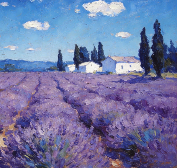 Gorgeous Provence Lavender Landscape, Small Oil Paintings, Canvas Wall Art Paintings, Hand Painted Canvas Art, Landscape Canvas Paintings, Original Oil Paintings-HomePaintingDecor