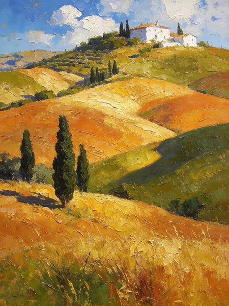 Small Oil Paintings, The Tuscan Countryside, Original Small Paintings, Landscape Oil Paintings, Hand Painted Canvas Art-HomePaintingDecor