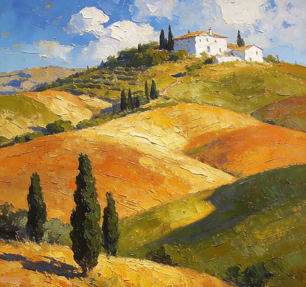 Small Oil Paintings, The Tuscan Countryside, Original Small Paintings, Landscape Oil Paintings, Hand Painted Canvas Art-HomePaintingDecor