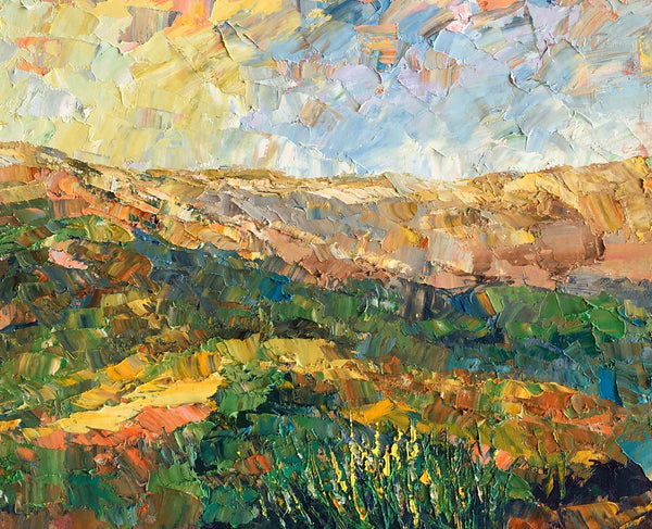 Abstract Mountain Painting, Landscape Canvas Painting, Original Painting for Living Room, Custom Oil Paintings