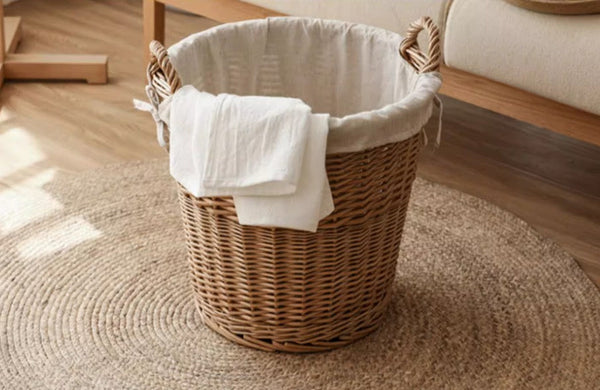 Large Food Storage Basket with Handle, Natural Hand-woven Wicker Storage Basket for Clothes, Willow Weaving Baskets for Clothes, Extra Large Kitchen Storage Baskets-HomePaintingDecor