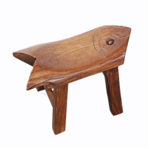 Solid Wood low Stool, Creative Shoe-changing Stool, Handmade Vintage Old Elm Wood Stool, Children's Wooden Stool, Sofa Stool, Dining Table Stool-HomePaintingDecor