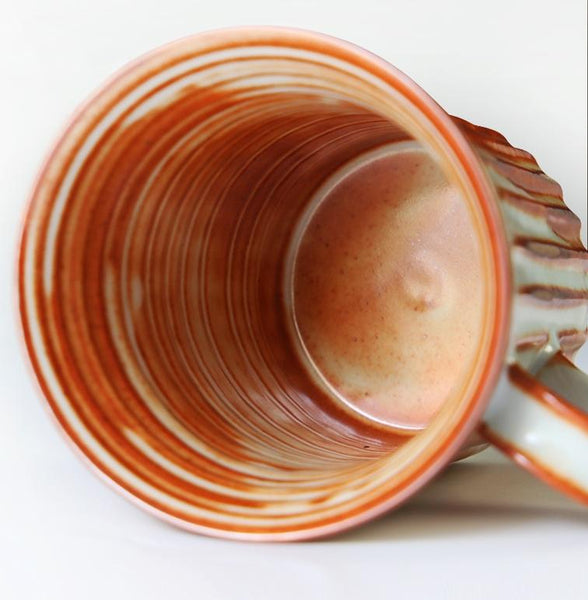 Large Capacity Coffee Cup, Cappuccino Coffee Mug, Handmade Pottery Coffee Cup, Large Tea Cup-HomePaintingDecor