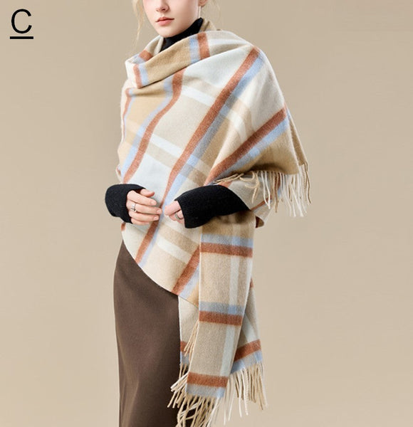 Christmas Holiday Gift, Evening Wrap, Large Wool Scarf, Winter Shawl, Elegant Shawl, Warm Cape, Cold Weather Scarf, Fashion Scarf, Oversized Scarf, Winter Shawl-HomePaintingDecor