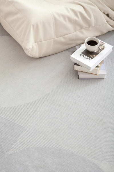 Contemporary Modern Rugs for Living Room, Geometric Grey Rugs for Dining Room, Abstract Modern Rugs for Interior Design-HomePaintingDecor