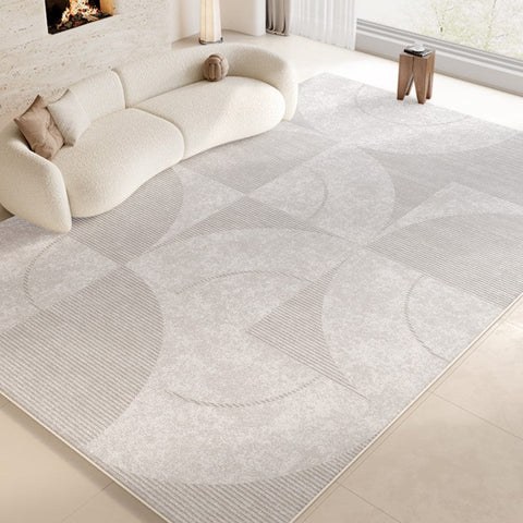 Abstract Contemporary Modern Rugs, Grey Modern Rugs for Living Room, Geometric Modern Rugs for Bedroom, Modern Rugs for Dining Room-HomePaintingDecor