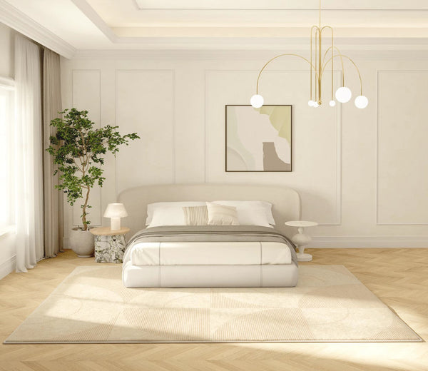Abstract Contemporary Rugs for Bedroom, Dining Room Floor Rugs, Modern Rugs for Office, Large Cream Color Rugs in Living Room, Modern Rugs under Sofa-HomePaintingDecor