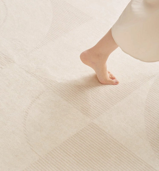Abstract Contemporary Rugs for Bedroom, Dining Room Floor Rugs, Modern Rugs for Office, Large Cream Color Rugs in Living Room, Modern Rugs under Sofa-HomePaintingDecor