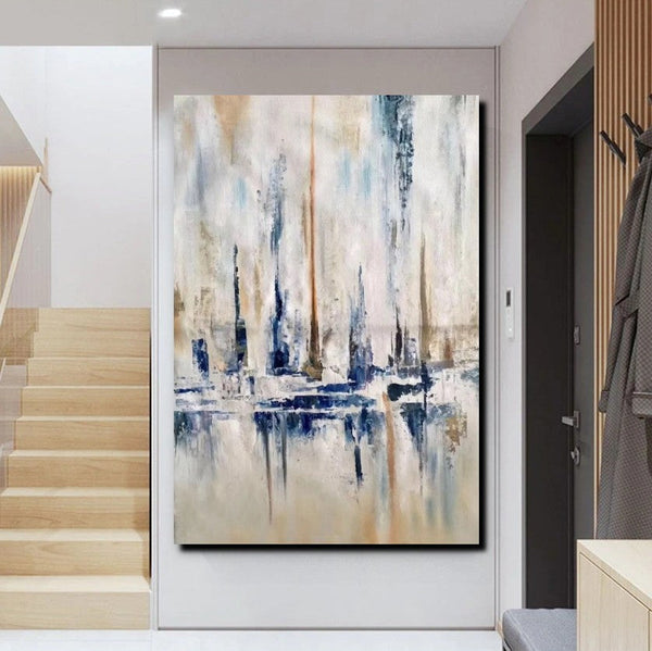 Large Wall Art for Living Room, Acrylic Canvas Paintings, Abstract Sail Boat Painting, Modern Wall Art Paintings, Contemporary Painting-HomePaintingDecor