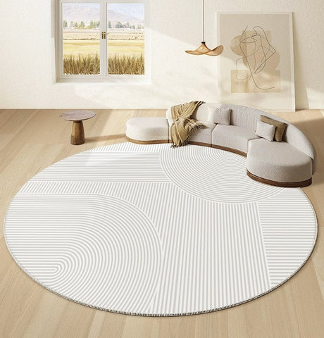 Geometric Carpets for Sale, Circular Rugs under Dining Room Table, Contemporary Round Rugs Next to Bed, Abstract Modern Rugs for Living Room-HomePaintingDecor