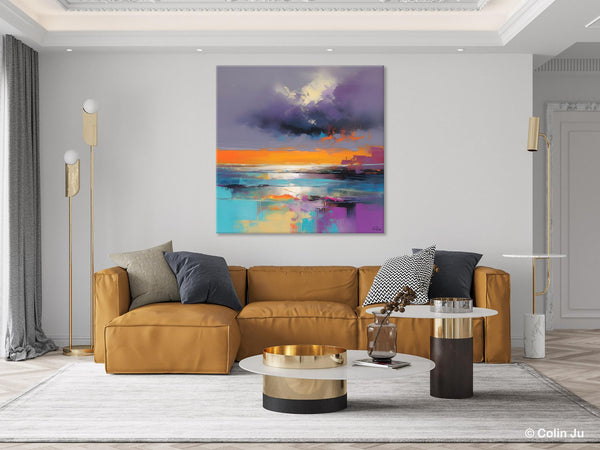 Huge Painting for Living Room, Original Landscape Canvas Art, Contemporary Oil Painting on Canvas, Oversized Landscape Wall Art Paintings-HomePaintingDecor