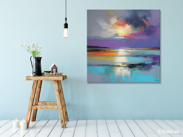 Large Abstract Painting for Living Room, Original Abstract Wall Art, Landscape Acrylic Art, Landscape Canvas Art, Hand Painted Canvas Art-HomePaintingDecor