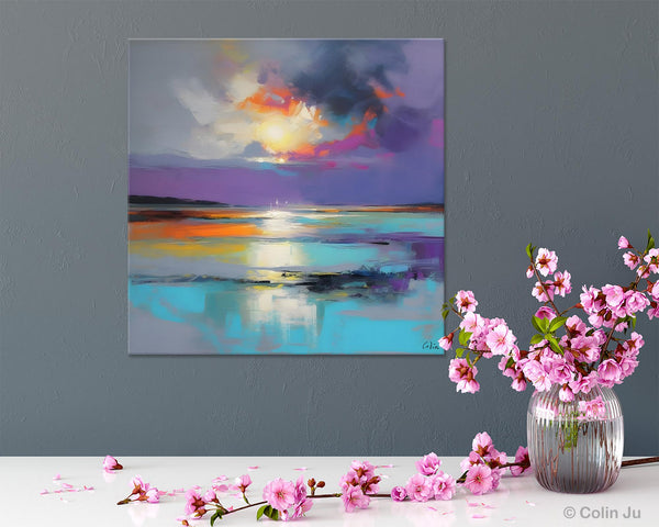 Large Abstract Painting for Living Room, Original Abstract Wall Art, Landscape Acrylic Art, Landscape Canvas Art, Hand Painted Canvas Art-HomePaintingDecor