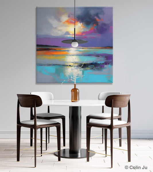 Large Abstract Painting for Living Room, Original Abstract Wall Art, Landscape Acrylic Art, Landscape Canvas Art, Hand Painted Canvas Art-HomePaintingDecor