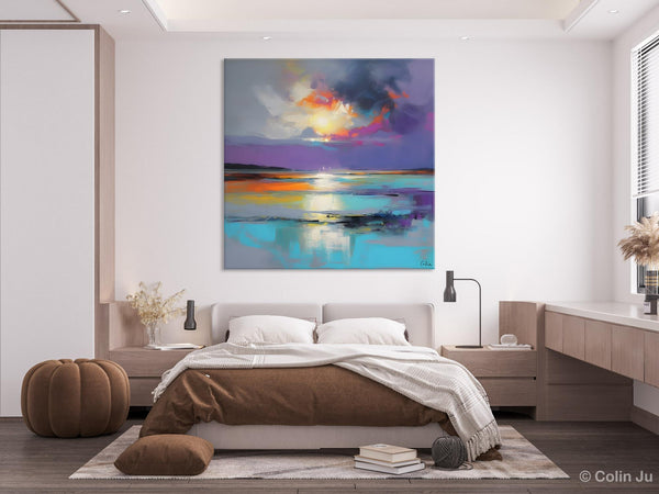 Large Abstract Painting for Living Room, Original Abstract Wall Art, Landscape Acrylic Art, Landscape Canvas Art, Hand Painted Canvas Art-HomePaintingDecor